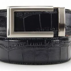 NexBelt Artemis Brushed Nickel Buckle PreciseFit W/ Alligator Dress Belt