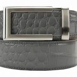 NexBelt Artemis Brushed Nickel Buckle PreciseFit W/ Alligator Dress Belt -Hot Sale Left Hand All Shop Alligator Grey Dress Belt Front 1800x1800 9a0fd7de aa72 40a7 88a4 fd9de264e12d