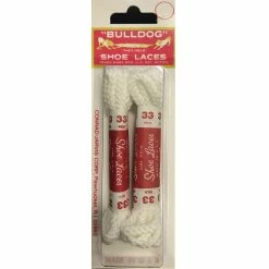 J And M BullDog Shoe Laces (33" White, Braided)