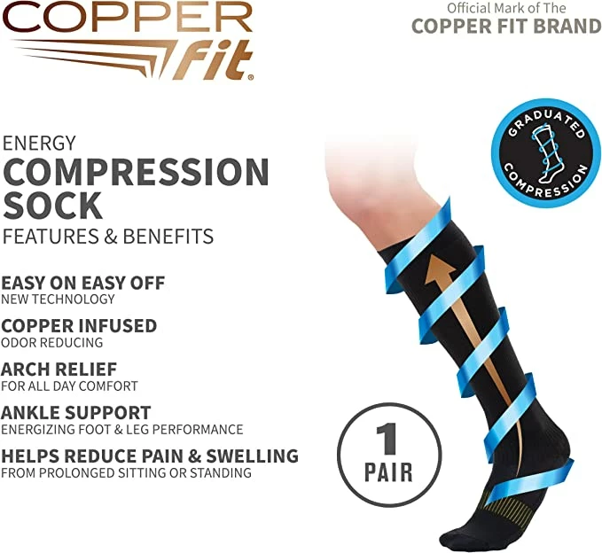 Proactive Copper Fit Energy Compression Socks 4 Proactive Copper Fit Energy Compression Socks - Image 2