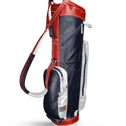 Sun Mountain Golf Leather Cart Bag -Hot Sale Left Hand All Shop G823519LeatherCartNavy White Red