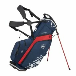 Wilson Staff Golf Feather Lite FL Stand Carry Bags 20 Wilson Staff Golf Feather Lite FL Stand Carry Bags -Hot Sale Left Hand All Shop WGB5705NA WS FEATHER NARDWH bag with strap and open stand