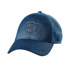 Wilson Staff One Touch Golf Hats -Hot Sale Left Hand All Shop WGH5940BU WS One Touch Denim Blue Front