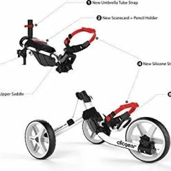 Proactive Clicgear Golf 3-Wheel Push Cart Model 4.0 -Hot Sale Left Hand All Shop White 2