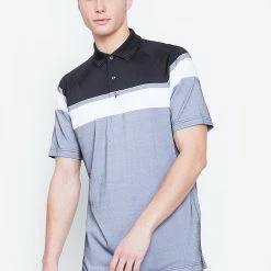 Callaway Jack Nicklaus Black Label By Perry Ellis Yarn Dyed Color Block Polo Shirts -Hot Sale Left Hand All Shop YarnDyedColorBlockPolo CaviarBlack1