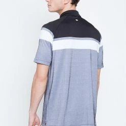 Callaway Jack Nicklaus Black Label By Perry Ellis Yarn Dyed Color Block Polo Shirts -Hot Sale Left Hand All Shop YarnDyedColorBlockPolo CaviarBlack2