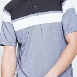 Callaway Jack Nicklaus Black Label By Perry Ellis Yarn Dyed Color Block Polo Shirts -Hot Sale Left Hand All Shop YarnDyedColorBlockPolo CaviarBlack3