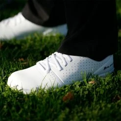 Hireko Orlimar Men's Spikeless Golf Shoes -Hot Sale Left Hand All Shop orlimar white front side angle 2 10