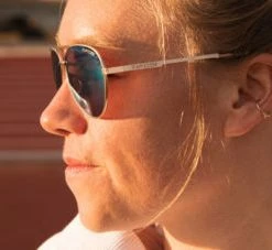 Tifosi Optics Shwae Aviator Sunglasses -Hot Sale Left Hand All Shop woman wearing shwaegold 553x227 1